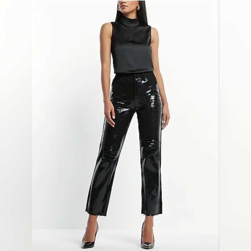 Express Black Sequin Jeans Size 4